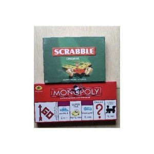 Scrabble & Monopoly Board Games 2 In 1 Family Game Set