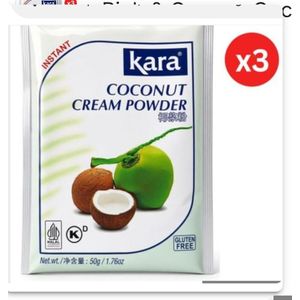Kara Rich & Creamy Coconut Milk Powder for Cooking & Baking 50g - (3 Sachets)