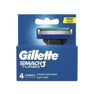 Gillette MACH 3 TURBO Disposable Shaving  Blade - 4 in 1 Pack 