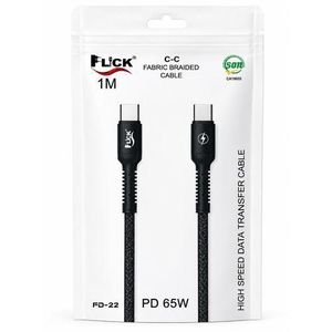 Flick 65W USB-C to USB-C Fast Charging Cable (1M) – Fabric Braided, High-Speed Data Transfer