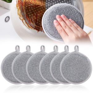6Pcs Sponge Dishwashing Scrubber, Reusable Pot Scrubber Cleaning Rags for Kitchen Household Pans