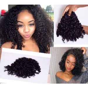 Mongolian Afro Kinky Curly  Hair Bundles Full Head Fix