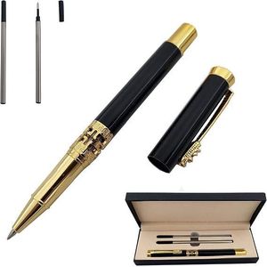 Retro Classic Metal Ballpoint Pen With Gift Box And Two Black Ink Refills