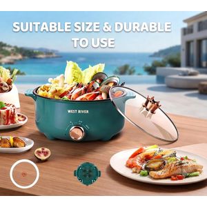 4L Multifunctional Electric Cooker , Portable Hot Pot, Rice & Noodle Cooker, Non-Stick, Dorm & Small Kitchen Friendly