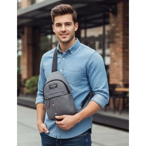 Unisex Crossbody Chest Bag - Grey
