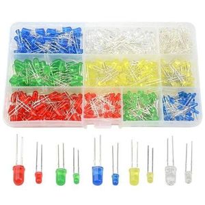 Rohs Assorted Electronic Components 3mm LED packed White/Red/Yellow/Green/Blue Kit Box
