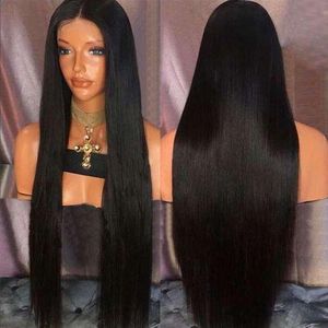 Ultra Long Middle Part Straight  Wig - NATURAL BLACK