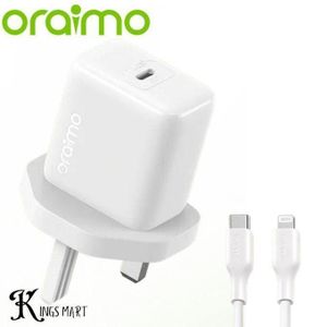 Oraimo  Power-Cube 202 Fast 20W iPhone Charger PD3.0 & QC 3.0 Compatible Kit Type-C to iPhone Lightning Charger OCW-5202U-UCL