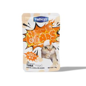 Faenbei Popping Wet Cat Food Tuna Fish & Krill Oil Beads