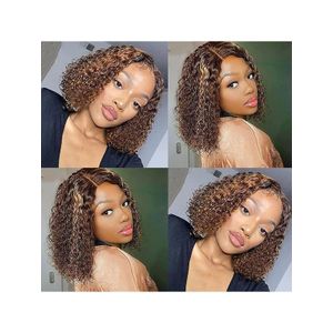 Ombre jerry curls wig with closure 