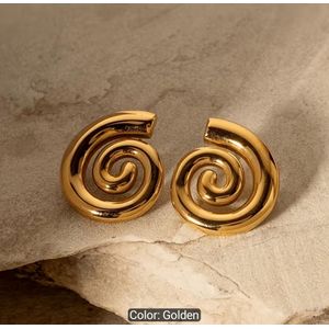 Statement Jewelry Women Stud Spiral Earrings Non-Tarnish Stainless Steel  Earrings