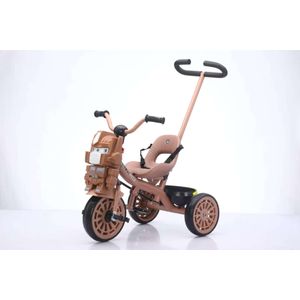 Children Tricycle with Parental Push Handle, Music and Light