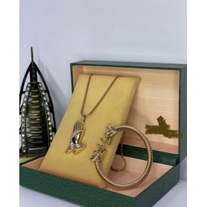 2 SET DUBIA LUXURY GOLD NECKLACE AND BRACELET