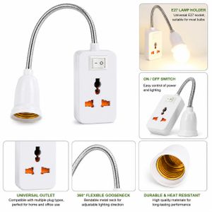 Lamp Holder Adapter With Universal Power Socket & Switch