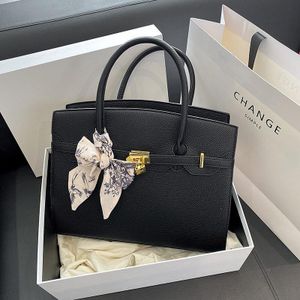 Black Birkin-style Designer Handbag