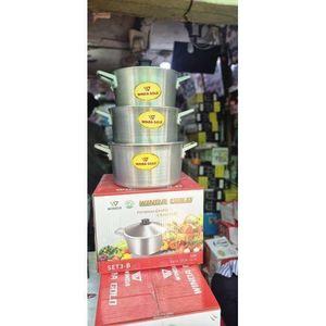 Winda Strong Aluminum Pot - 3Set 20cm, 22cm and 24cm 