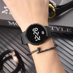 New Round 3D Touch Screen Smart Wrist watch for men and women couples digital display - black