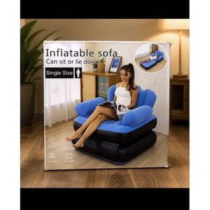2-in-1 single-size inflatable sofa chair and bed