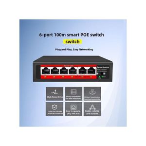6-Port 100Mbps PoE Switch, 4+2 Ports