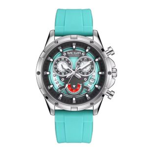Megir  Quality & Multi Function Green Chronograph Wristwatch For Classy Men