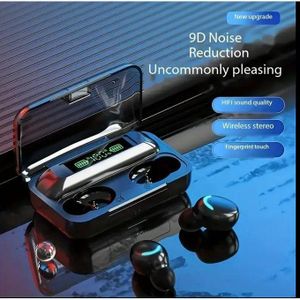 BTH-F9-5 Earbud - High Fidelity TWS Wireless EarPod With Noise Cancellation, Touch Controls, Phone Holder, Power Bank & HD Mic For Gaming - USB Rechargeable Sports Headphones, Headset With Charging Case.