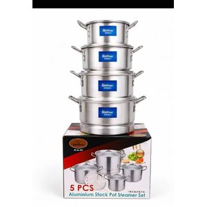 Hoffner 5-Piece Aluminium Stock Pot Steamer Set