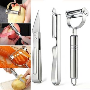 3pcs multifunctional fruit and vegetable peeler, ultra sharp slicer with ergonomic grip for easy peeling, fruit and vegetable slicing, and grating