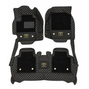 Premium Gold-Stitched Double-Layered Leather Floor Mat for 2007–2012 Toyota Camry Models