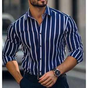 Men's Quality Formal Slim Fit Long Sleeve Pattern Design Vintage Shirt