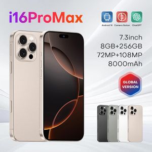 SupDevice i16 Pro Max 7.3" HD+ 8000mAh Battery 108MP+72MP Camera 8GB+256GB Android 14 Snapdragon 8 Gen3 Deca Core 5G Smartphone Dual SIM-Gold