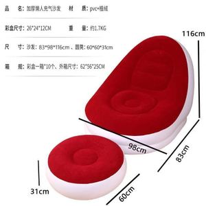 Inflatable Sofa Lazy Couch Bag Chair With Footstool