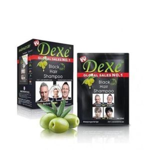 Dexe Black Hair Shampoo - Instant 5-Minute Hair Dye - Natural Organic - 1 Pack (10 satchets) 