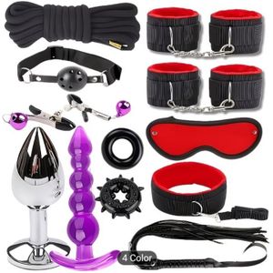 LZDUATAN 12-Piece bondage set, adult play props, flirting handcuffs,couples training.