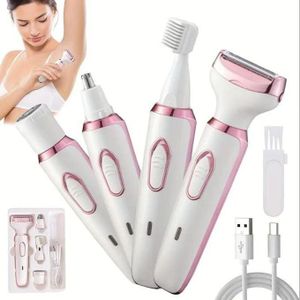 Electric Razor for Women 4 in 1 Rechargeable Painless Body Razors and Facial Hair Remover for Bikini Leg Body Face Underarm