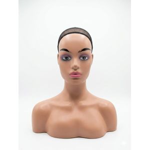 Realistic Female Shoulder Mannequin Head for Wigs and Headbands 