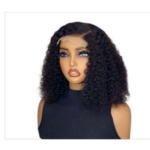 Celebrity Jerry curl wig withT frontal natural color 12 inches