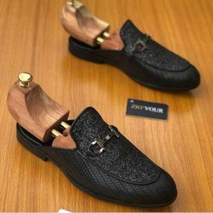 Mens Basket Leather Half Shoe - Black With Black Front Shining Designs And Chain Size 43