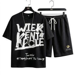 ZARSYN 2-In-1 Men's Streetwear Activewear Set - Quick-Dry Short Sleeve T-Shirt & Shorts Two Piece Tracksuit - Breathable Casual Graphic Outfit for Men