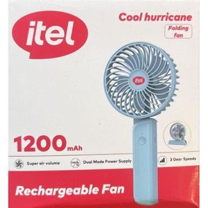 itel Cool Hurricane 1200mAh IFR-H301 Portable Foldable Hand-held Rechargeable Fan Super Air Volume Fan IFR-H301