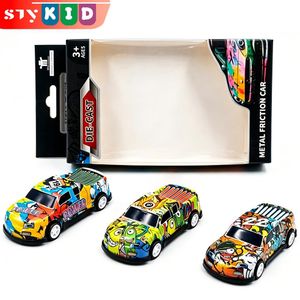 STY Children's 3-Pcs Inertial Toy Cars Kids Pull Back Vehicles For Kids Ages 3+ Metal Friction Car Toys