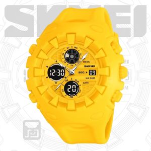 Skmei Men's Dual Display Digital & Analog Sports Wrist Watch – 50M Water Resistant Silicone Strap