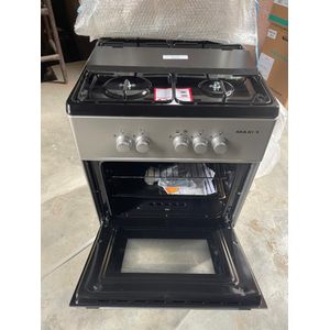 Maxi 50x50 (4+oven) - 4 burner Gas Cooker, Black & Gray, GLASS, STAINLESS ,OVEN BURNER UP & DOWN(1 knob control)