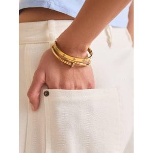 Gold Non-Tarnish Sexy 2 Piece Bracelet