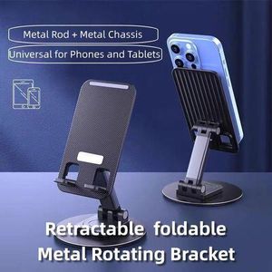 Universal Metal Telescopic, Height-Adjustable, Rotatable and Foldable Stand for Mobile Phones and Tablets