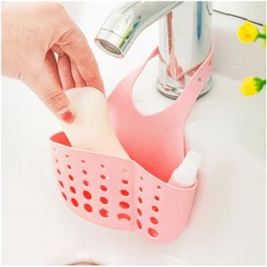1pc Adjustable Quick-Release Sink Hanging Basket Organizer, Sponge Drain Hanging Bag, Kitchen Faucet Sponge Drying Hanging Bag