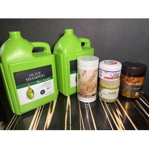 Ors 6 in 1 wig revamp combo - Olive Shampoo, Olive Conditioner,, Keratin Treatment Milk, Silicon Mix, Originals Hair Mayonnaise, Argan Oil Creamy Mask