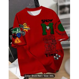 3D Adult Short Sleeve T Shirt Featuring Basketball Cartoon Graffiti Patterns
