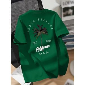 The Palm Beach Crew Neck T-shirt-Navy Green 