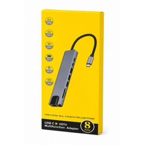 USB HUB USB to Type C HDTV 8 in 1 Multifunction Adapter 