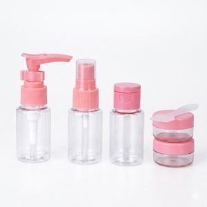 BEAUT4 6-Piece Portable Travel Bottle Set - Leak-Proof Cosmetic Storage & Dispenser Kit-Pink